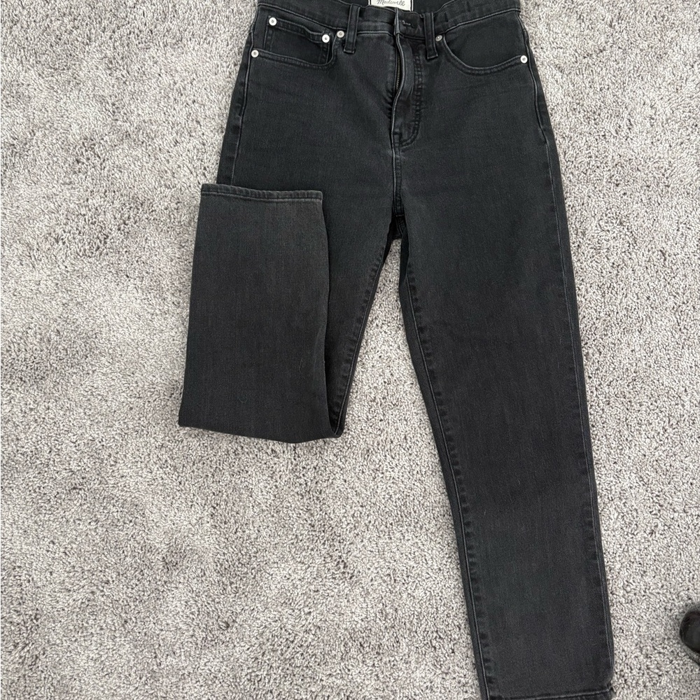 Madewell Classic Straight Jeans Black High Rise Size 25